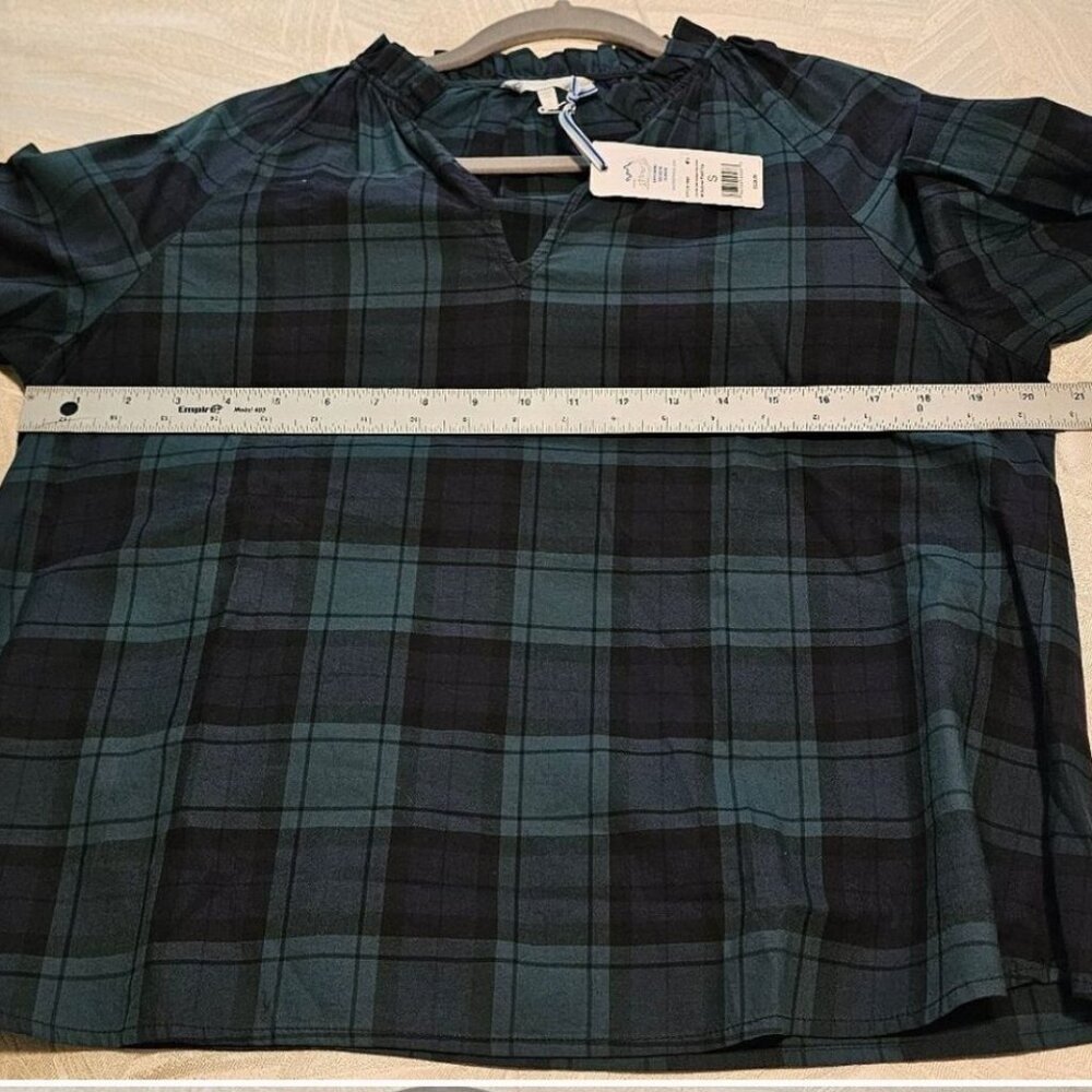 **NWT** Women’s Southern Tide Aubree Green and Blue Plaid Top, Small - Picture 6 of 9